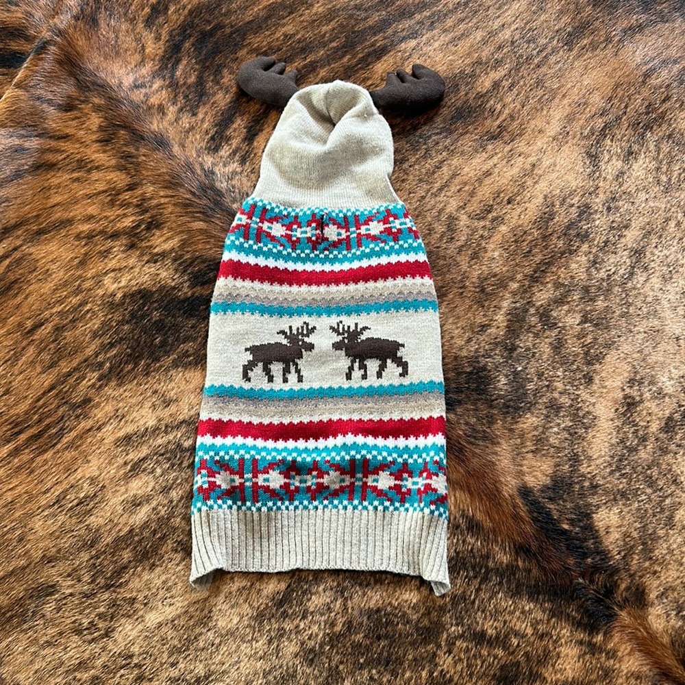 Dog moose sweater